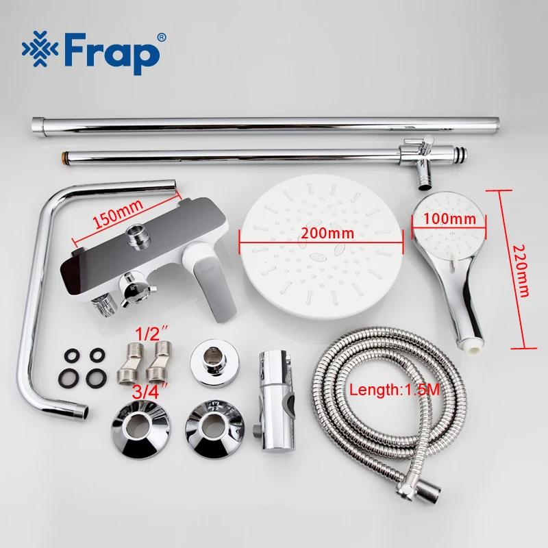 Frap Bath White Shower Faucet Rainfall Shower Head Hand Shower Sprayer Bathroom Shower System Set Water Tap Mixer Torneira F2431
Frap Bath White Shower Faucet Rainfall Shower Head Hand Shower Sprayer Bathroom Shower System Set Water Tap Mixer Torneira F2431