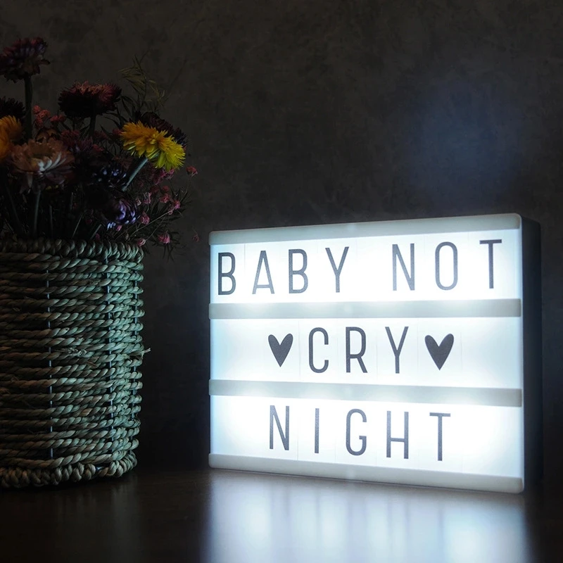 New A4 A5 A6 Size LED Combination Night Light Box Lamp DIY BLACK Letters Cards USB PORT Powered Cinema Lightbox | Освещение