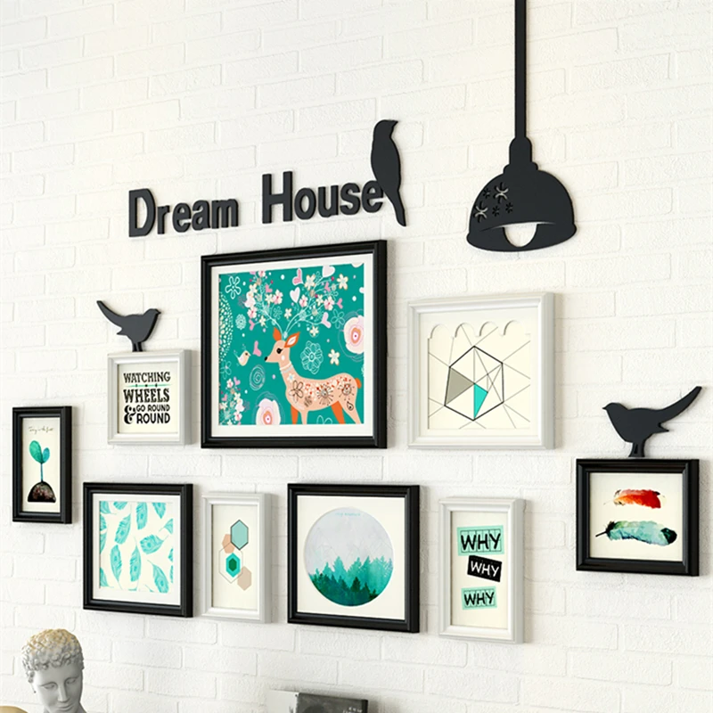 Spring Bird Design Wooden Photo Frames Set 9pcs Home Art Picture Frame Living Room Decor Trregular Photo Frame cadre photo
Spring Bird Design Wooden Photo Frames Set 9pcs Home Art Picture Frame Living Room Decor Trregular Photo Frame cadre photo
