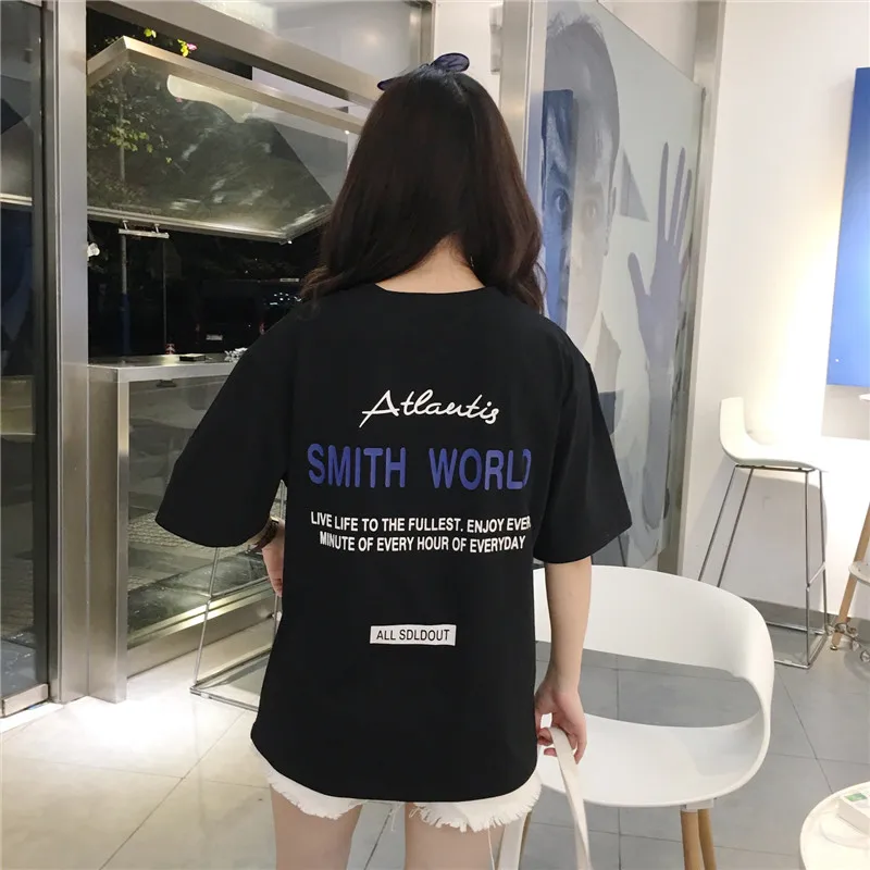 2018 Summer Short Sleeve Tshirt oversized L Tees Cotton Casual Tee O Neck Female Loose Young Tops 2 Colors HOT Couples Tee
2018 Summer Short Sleeve Tshirt oversized L Tees Cotton Casual Tee O Neck Female Loose Young Tops 2 Colors HOT Couples Tee