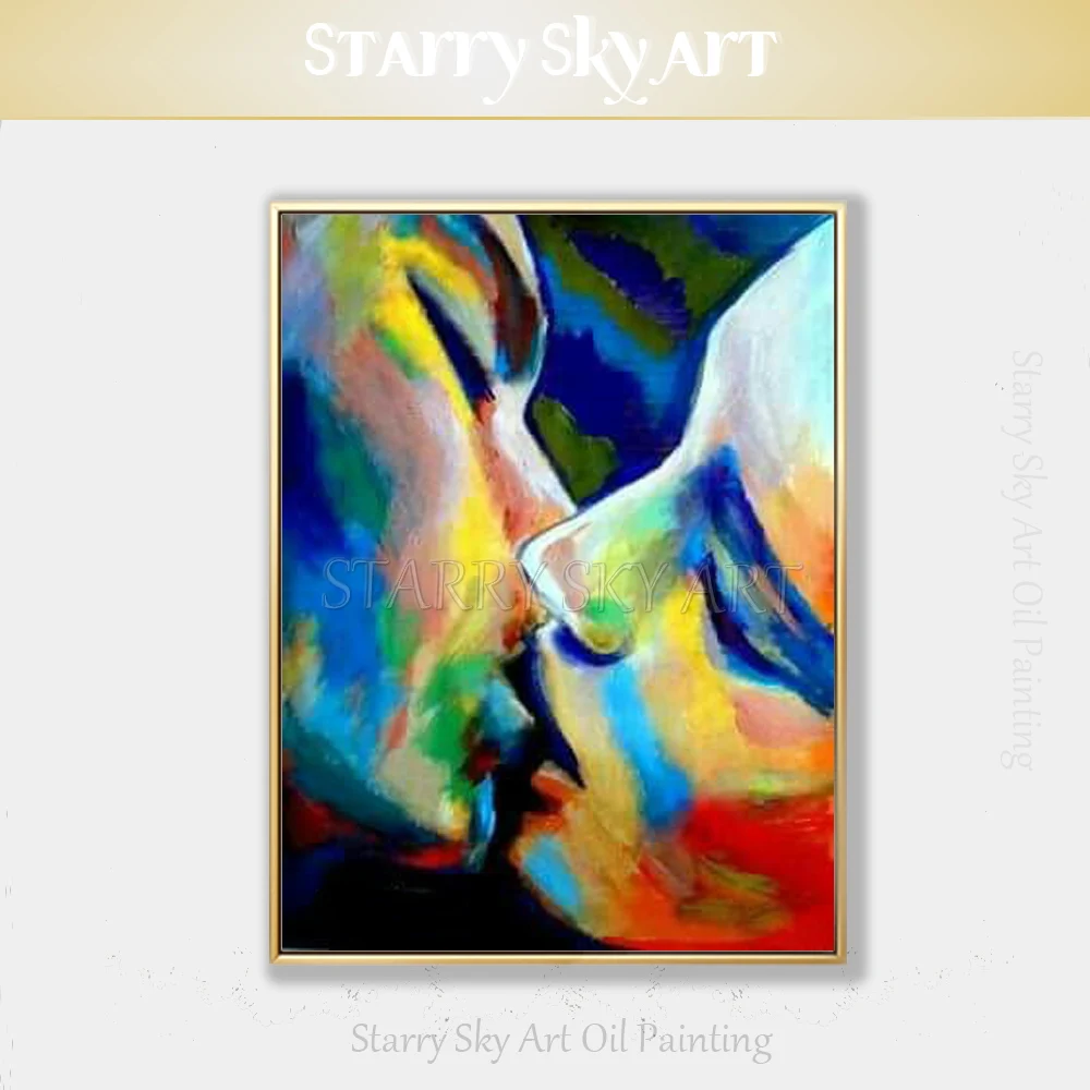 Artist Hand-painted Modern Abstract Portrait Man and Woman Kiss Oil Painting on Canvas Pop Fine Art Colorful Figure Oil Painting
Artist Hand-painted Modern Abstract Portrait Man and Woman Kiss Oil Painting on Canvas Pop Fine Art Colorful Figure Oil Painting