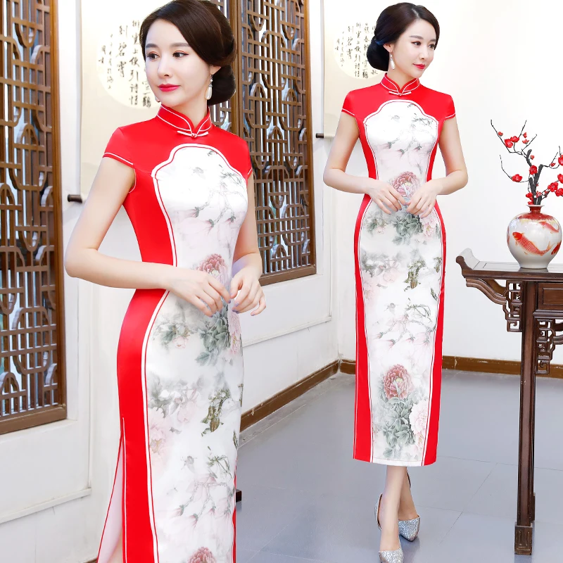Chinese style Womens Wedding Qipao Oriental Evening Dress Elegant Long Robe Retro Vestidos Sexy Slim Party Cheongsam
Chinese style Womens Wedding Qipao Oriental Evening Dress Elegant Long Robe Retro Vestidos Sexy Slim Party Cheongsam