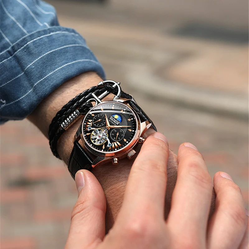 HAIQIN Luxury Bussiness Automatic mechanical Watch men Leather Wristwatch Waterproof Male Self-wind Calendar Clock Montre Homme
HAIQIN Luxury Bussiness Automatic mechanical Watch men Leather Wristwatch Waterproof Male Self-wind Calendar Clock Montre Homme
