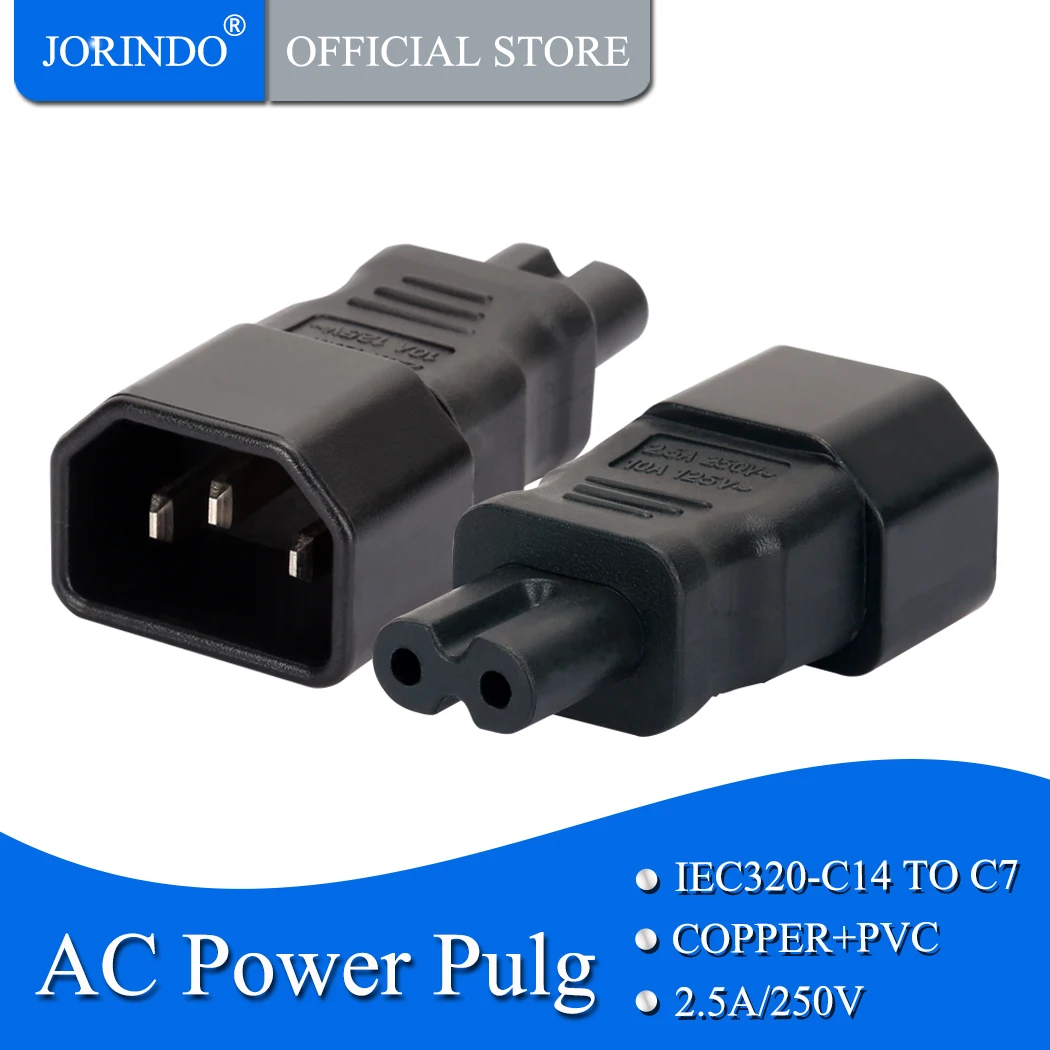 JORINDO IEC 320 C14 to C7 adapter IEC C7 to C14 AC adapter Kettle 3-Pin C14 Male To C7 Female Power Converter Plug Socket
JORINDO IEC 320 C14 to C7 adapter IEC C7 to C14 AC adapter Kettle 3-Pin C14 Male To C7 Female Power Converter Plug Socket
