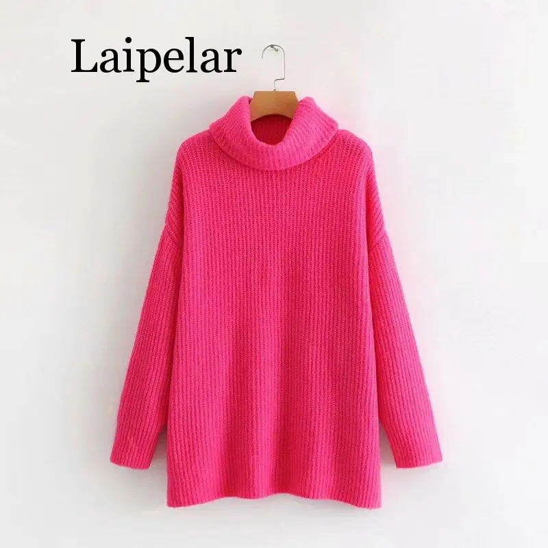 Laipelar women neon sweater knitted green fuchsia solid turtleneck pullovers long casual winter loose
Laipelar women neon sweater knitted green fuchsia solid turtleneck pullovers long casual winter loose