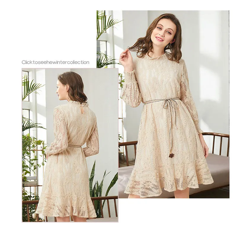 2019 spring new style Korean version temperament bowknot in the long lace popular fashion elegant dress
2019 spring new style Korean version temperament bowknot in the long lace popular fashion elegant dress