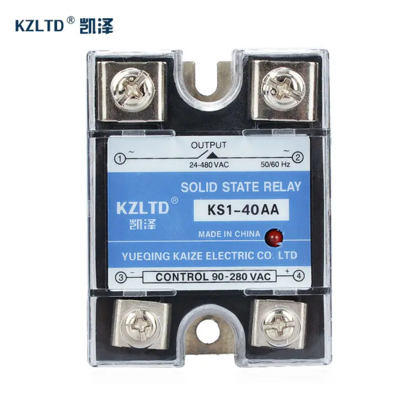 Single Phase Solid State Relay 40a SSR-40AA 90~280V AC to 24~480V AC Relay Switch rele temporizador W/Aluminum Heat Sink Plate
Single Phase Solid State Relay 40a SSR-40AA 90~280V AC to 24~480V AC Relay Switch rele temporizador W/Aluminum Heat Sink Plate