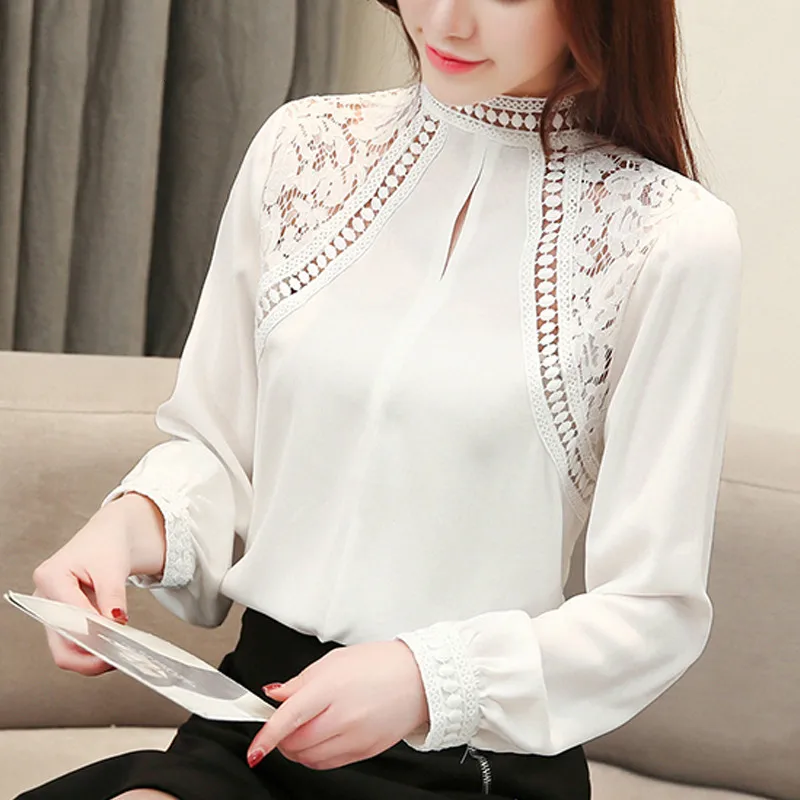 2019 spring new Korean version of the collar chiffon shirt solid color wild repair shirt blouse lace lining
2019 spring new Korean version of the collar chiffon shirt solid color wild repair shirt blouse lace lining