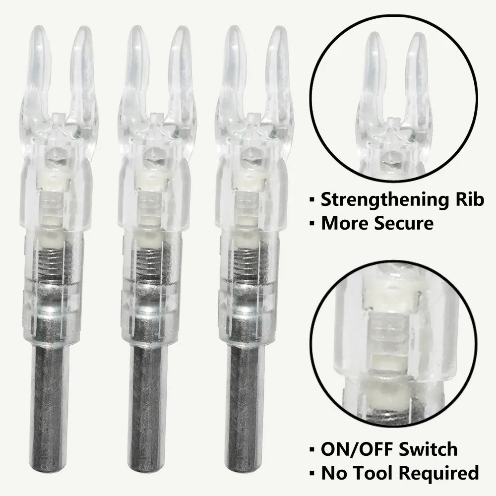 2018 Upgraded 2nd Version 6pcs Automatically Lighted nock for ID6.2mm arrow, bow string activate, no tool needed
2018 Upgraded 2nd Version 6pcs Automatically Lighted nock for ID6.2mm arrow, bow string activate, no tool needed
