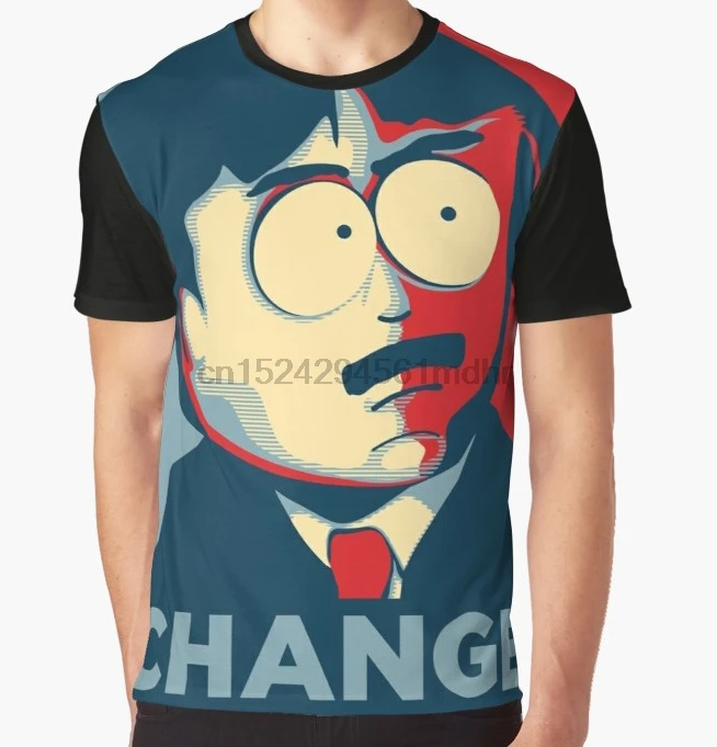 Мужская футболка с принтом Randy Marsh коротким рукавом и круглым вырезом женская