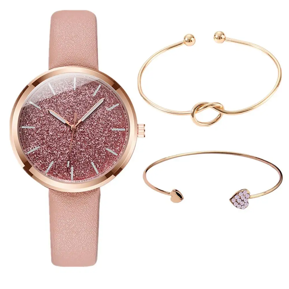 Zegarek Damski 3pc/set New Fashion Watch Women Romantic Glitter Wristwatches Leather Ladies Quartz Watches Clock bayan kol saati
Zegarek Damski 3pc/set New Fashion Watch Women Romantic Glitter Wristwatches Leather Ladies Quartz Watches Clock bayan kol saati