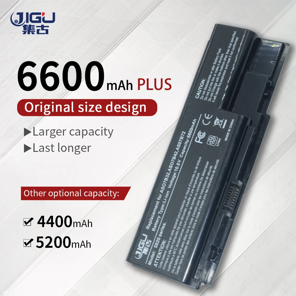JIGU Laptop Battery AS07B31 As07b51 For Acer Aspire 5520 5720 5920 6920 6920G 7520 7720 7720G 7720Z Series 6CELLS
JIGU Laptop Battery AS07B31 As07b51 For Acer Aspire 5520 5720 5920 6920 6920G 7520 7720 7720G 7720Z Series 6CELLS