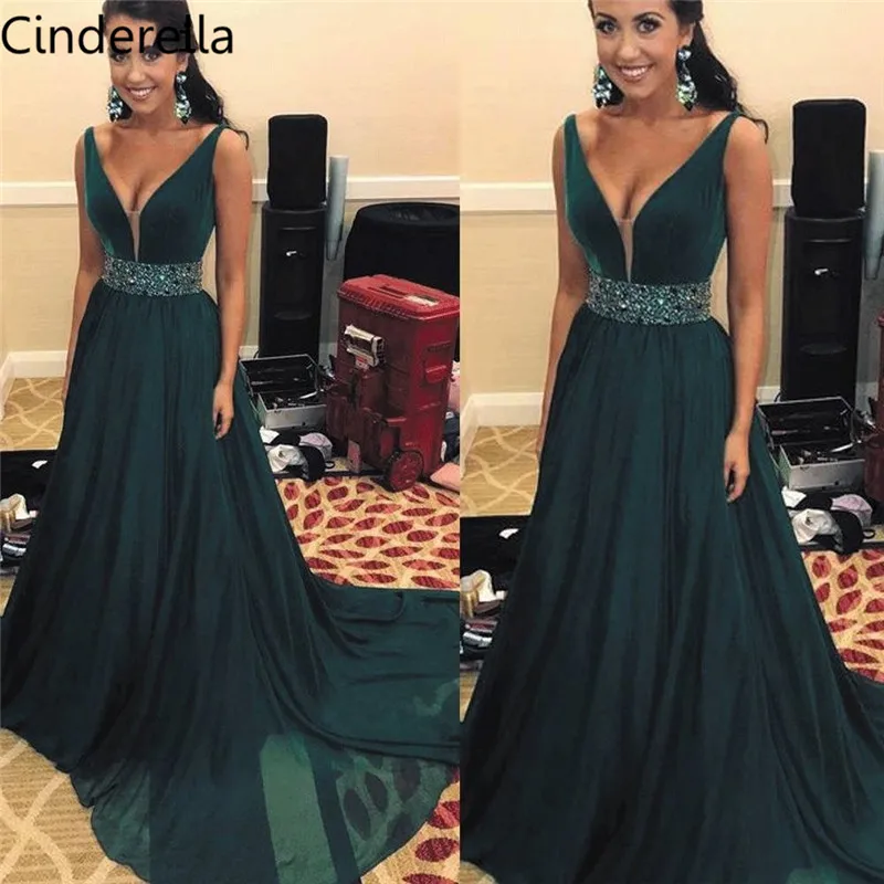 Cinderella Green V-Neck Sleevelss A-Line Side Slit Crystal Beaded Chiffon Evening Dresses Chiffon Crystal Sash Party Prom Gowns
Cinderella Green V-Neck Sleevelss A-Line Side Slit Crystal Beaded Chiffon Evening Dresses Chiffon Crystal Sash Party Prom Gowns