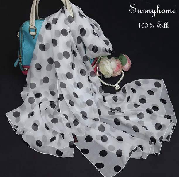 Echarpes Femininas 2016 Bandanas Headwear 100% Real Silk Black Polka Dot Scarves and Stoles White Pasmina Bufandas Mujer Scarf
Echarpes Femininas 2016 Bandanas Headwear 100% Real Silk Black Polka Dot Scarves and Stoles White Pasmina Bufandas Mujer Scarf