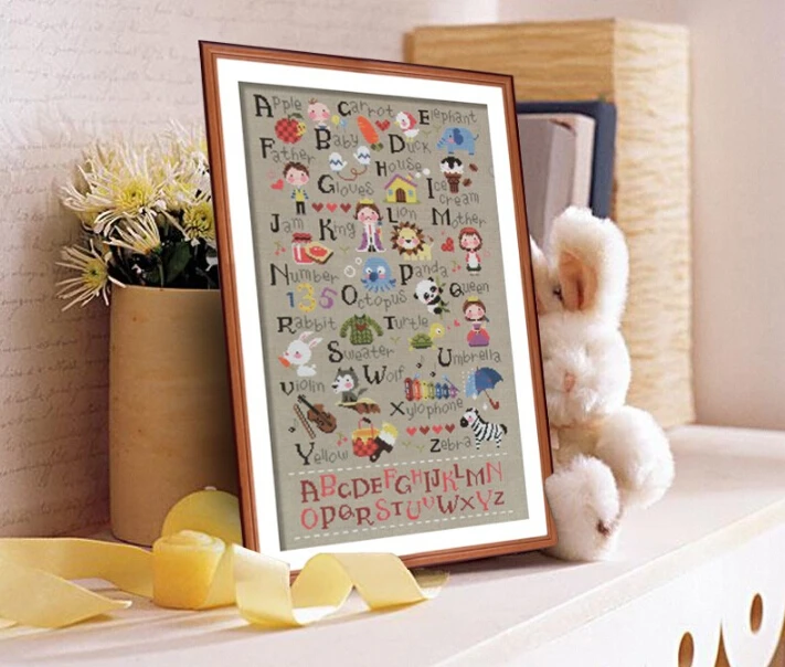 Top Quality Lovely Counted Cross Stitch Kit Alphabet Letters List Teaching ABCD Cartoon
Top Quality Lovely Counted Cross Stitch Kit Alphabet Letters List Teaching ABCD Cartoon