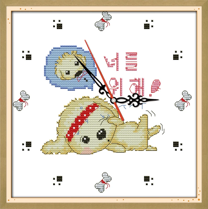 Two dogs (clock face) cross stitch kit 14ct 11ct count print canvas wall clock stitches embroidery DIY handmade needlework plus
Two dogs (clock face) cross stitch kit 14ct 11ct count print canvas wall clock stitches embroidery DIY handmade needlework plus