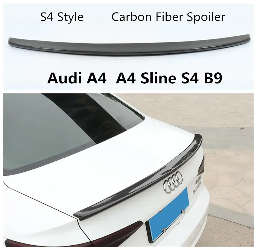 Стильный спойлер из углеродного волокна S4 для Audi A4 Sline S4 B9 2017 2018 2019, Спойлеры для заднего крыла, высококачественные автомобильные аксессуары
Стильный спойлер из углеродного волокна S4 для Audi A4 Sline S4 B9 2017 2018 2019, Спойлеры для заднего крыла, высококачественные автомобильные аксессуары