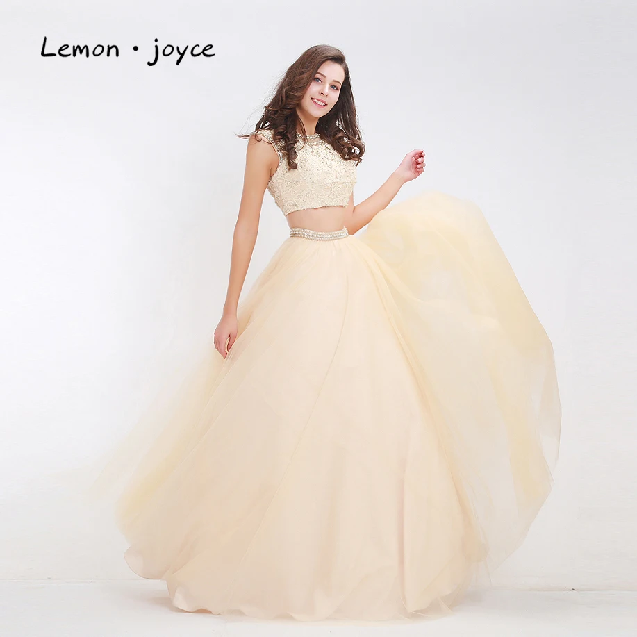 Женское платье из двух частей с круглым вырезом и открытой спиной|princess quinceanera