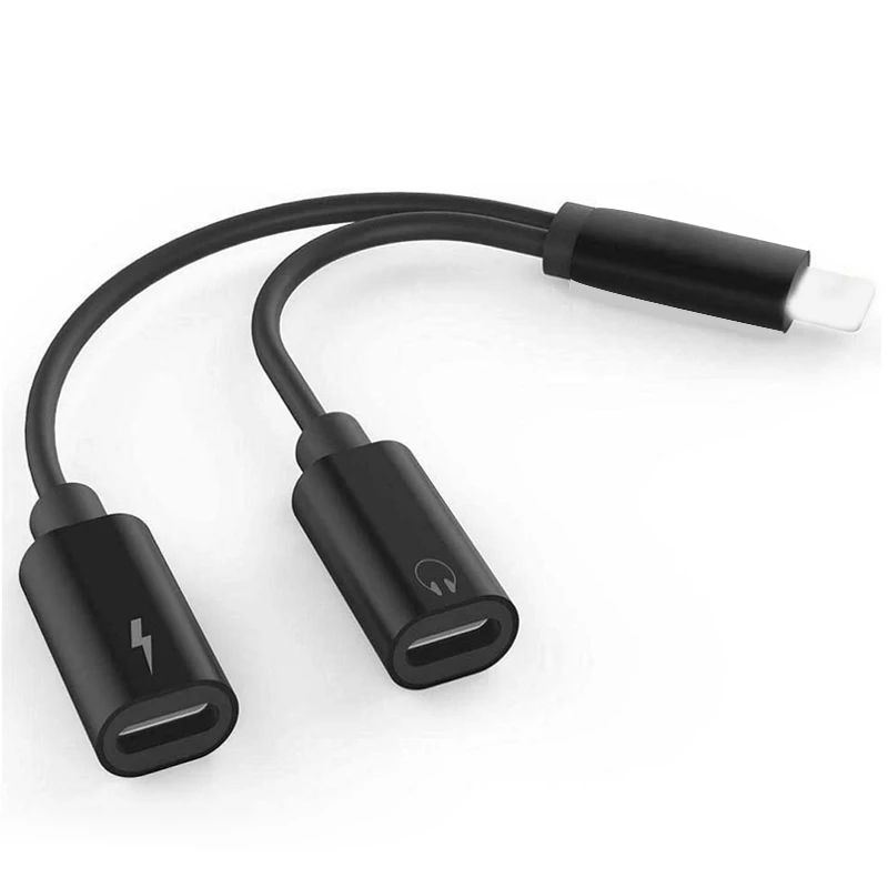 2 In 1 Earphone Audio Charger Adapter for iOS 10.3 11 OTG Cable For Lightning Music /Calling/Charging iphone X 8 7 plus | Мобильные
