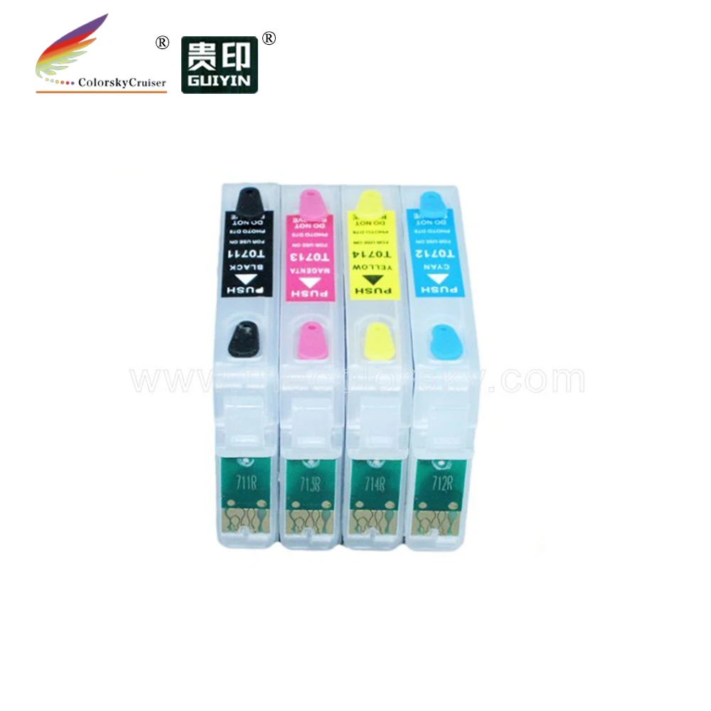 (RCE711 714) многоразовый картридж с чернилами для Epson T0711 T0712 T0713 T0714 71 BKCMY чипом ARC|ink