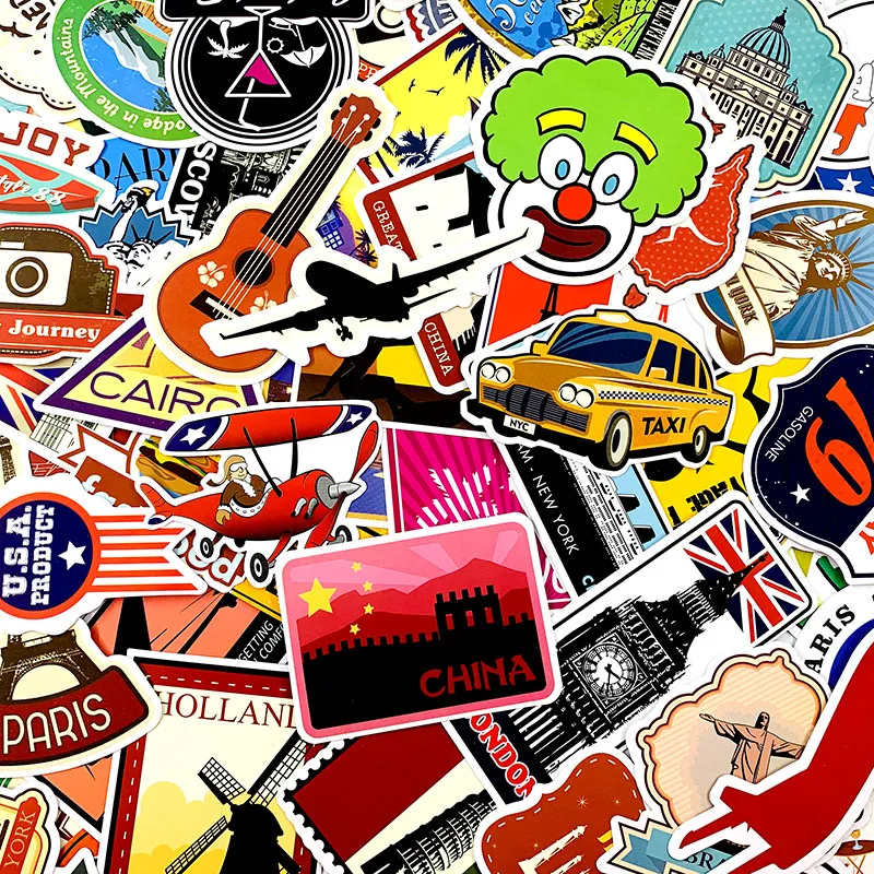 100Pcs Leisure Travel Graffiti Paper for Motorcycle Bicycle Skateboard Guitar Toy Luggage Decoration
100Pcs Leisure Travel Graffiti Paper for Motorcycle Bicycle Skateboard Guitar Toy Luggage Decoration