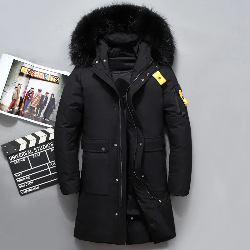 VSD теплая зимняя куртка на утином пуху для Для мужчин зимние пальто с натуральным