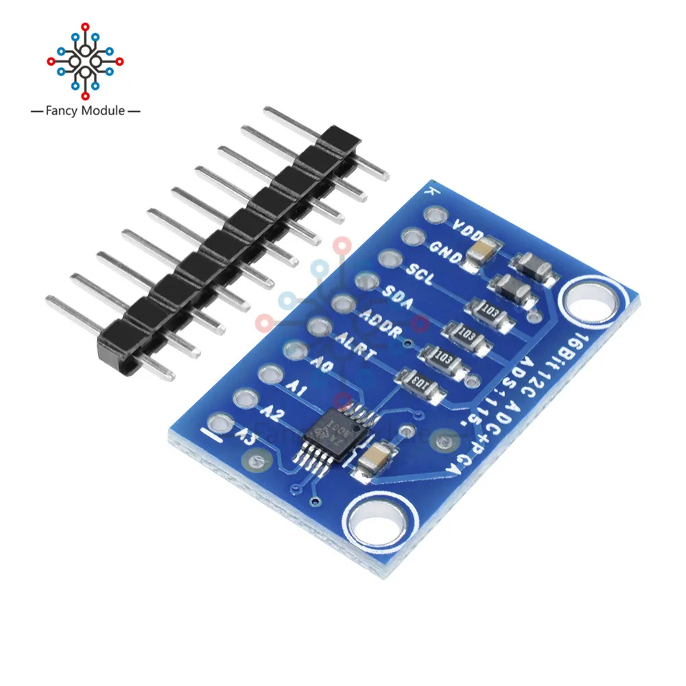 16 Bit I2C ADS1115 Module ADC 4 Channel With Pro Gain Amplifier RPi Development Board
16 Bit I2C ADS1115 Module ADC 4 Channel With Pro Gain Amplifier RPi Development Board