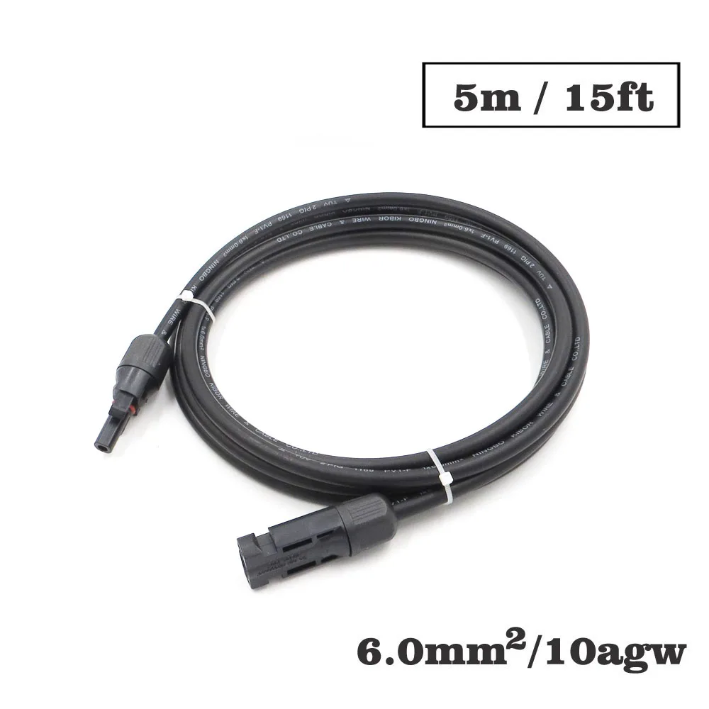 1 шт. X 6mm2 10AWG 15FT 5 м MC4 разъем расширения подключения ветка черный параллельно Series