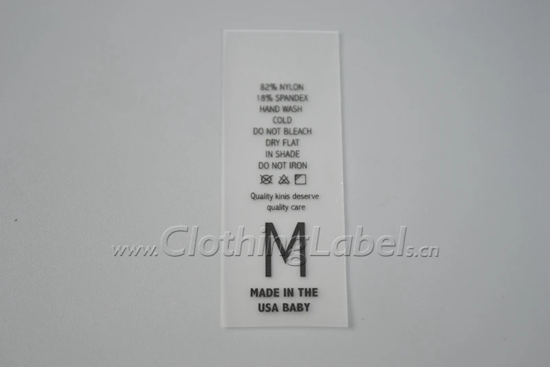 Custom TPU printed labels for clothing, brand name label with high quality, transparent background with black logo, low quantity
Custom TPU printed labels for clothing, brand name label with high quality, transparent background with black logo, low quantity