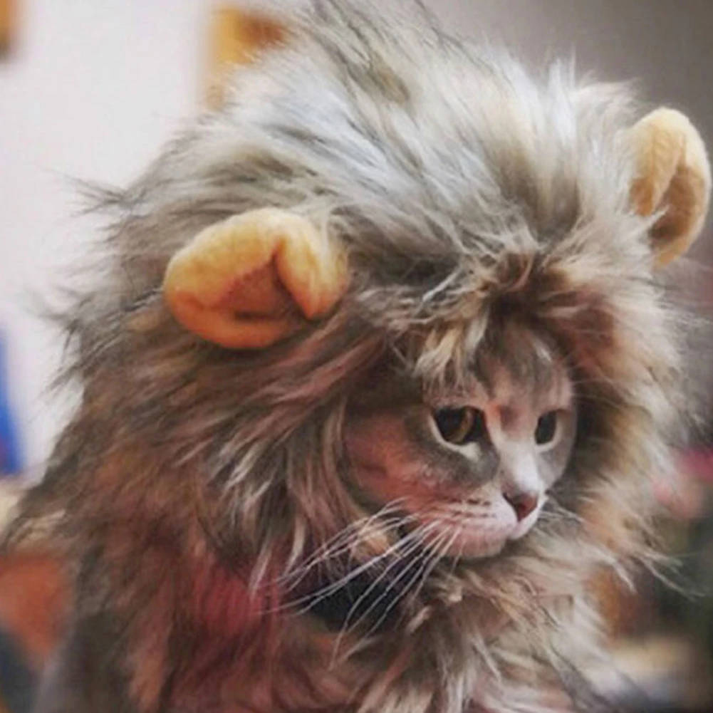 Пушистый Gatos в форме ожерелья Jouet чат Katten Speelgoed шляпа для животных Костюм Лев Мане