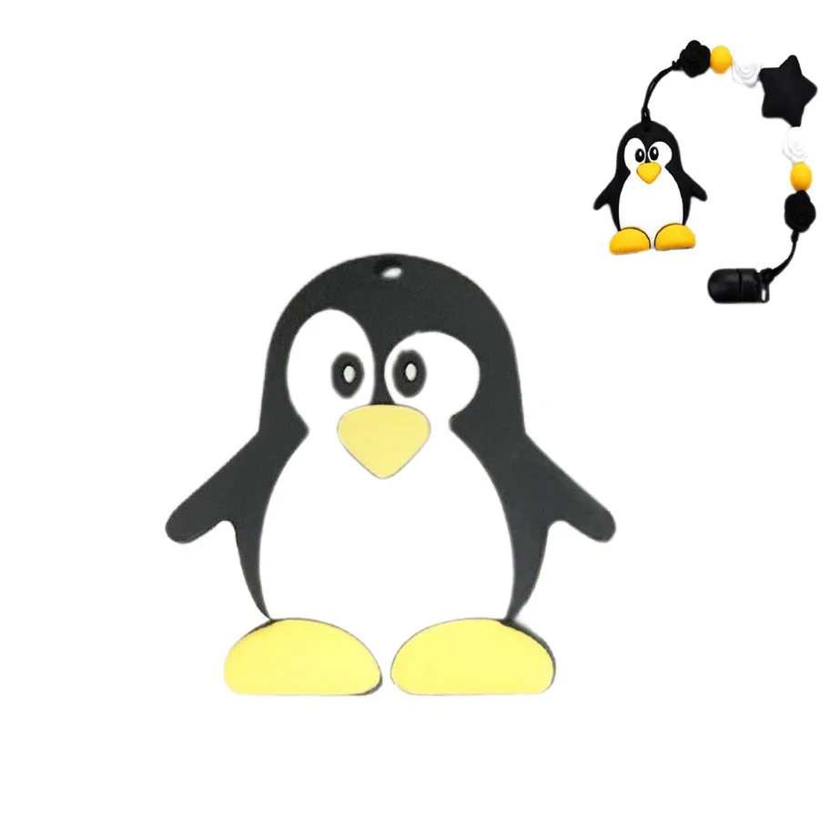 Детский силиконовый Прорезыватель в виде пингвина милое животное кулон
