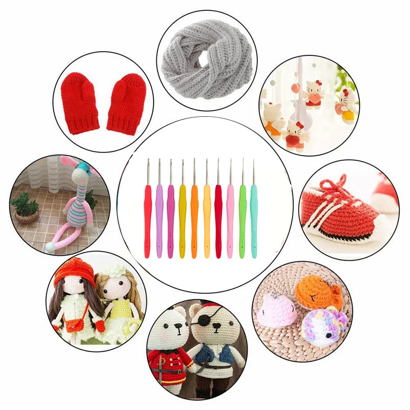 KOKNIT 10pcs 0.5-2.75mm Small Size Lace Crochet Hooks Set Ergonomic Handle Knitting Needles Hook with Soft Grip Handle For Women
KOKNIT 10pcs 0.5-2.75mm Small Size Lace Crochet Hooks Set Ergonomic Handle Knitting Needles Hook with Soft Grip Handle For Women