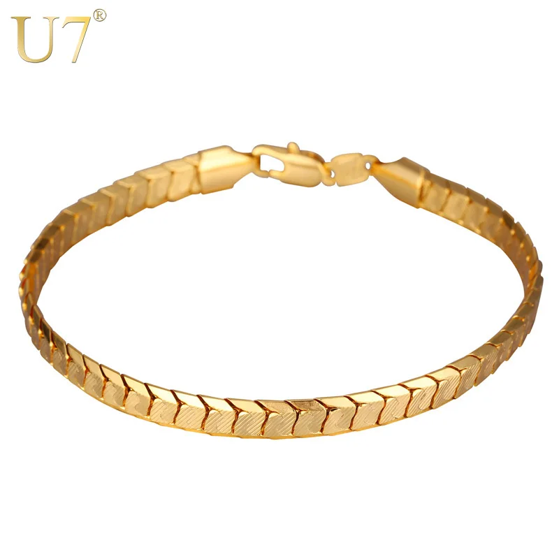 U7 Scale Chain Bracelets For Men Jewelry Gold Color Mens Bracelets Bangles Fashion Jewelry Wholesale H811
U7 Scale Chain Bracelets For Men Jewelry Gold Color Mens Bracelets Bangles Fashion Jewelry Wholesale H811