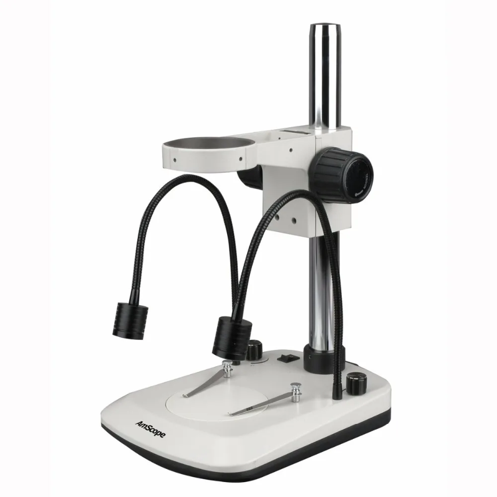 AmScope Supplies Microscope Table Stand With Built In Dual Gooseneck Illuminator With Focusing Rack
AmScope Supplies Microscope Table Stand With Built In Dual Gooseneck Illuminator With Focusing Rack