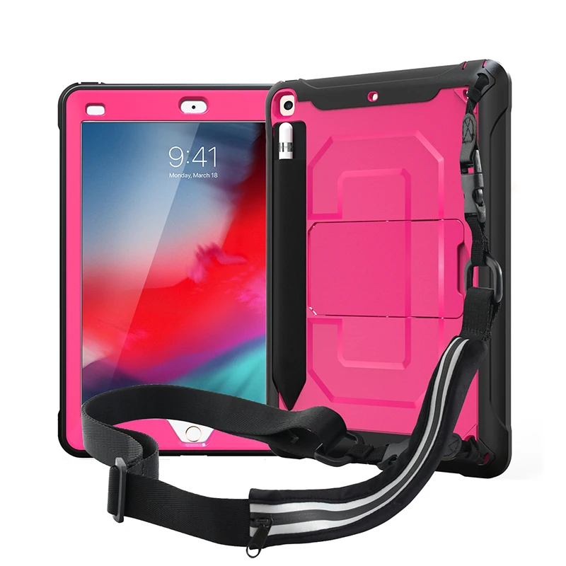 Shockproof Cover High Impact Silicone+PC Case with Shoulder Strap and Pencil Slot for Apple iPad 9.7 2017 iPad 9.7 2018 Tablet
Shockproof Cover High Impact Silicone+PC Case with Shoulder Strap and Pencil Slot for Apple iPad 9.7 2017 iPad 9.7 2018 Tablet