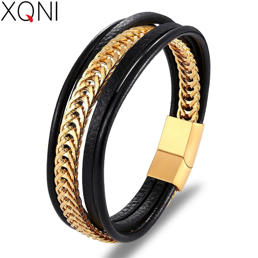 XQNI Luxury Punk Stainless Steel Chain Combination Leather Bracelet Multi-layer Accessories Men Bracelet Collection Gift
XQNI Luxury Punk Stainless Steel Chain Combination Leather Bracelet Multi-layer Accessories Men Bracelet Collection Gift