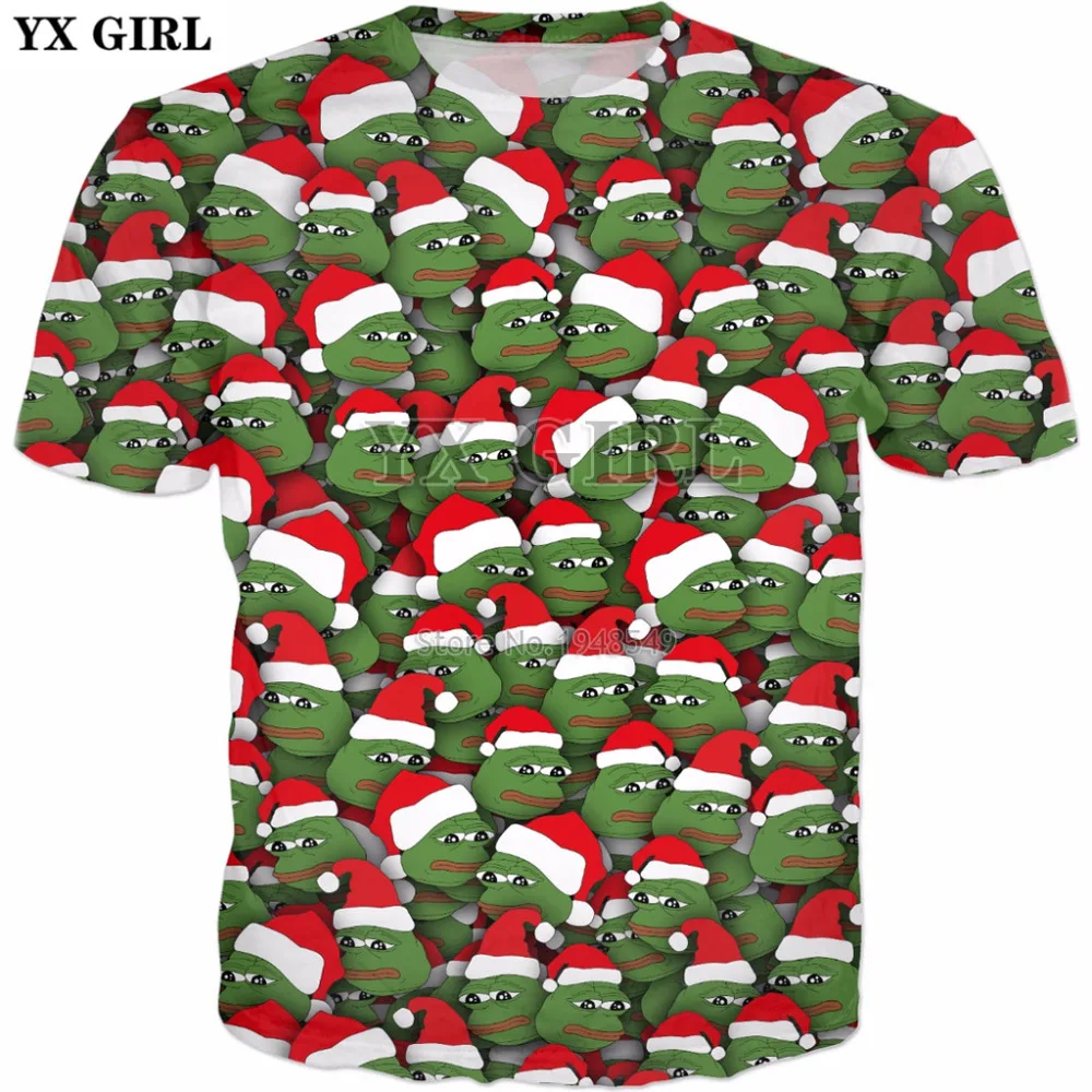 YX GIRL Drop shipping 2018 summer New style T-shirt Sad christmas frogs pattern Collage 3d Print Men's Women's casual t shirt
YX GIRL Drop shipping 2018 summer New style T-shirt Sad christmas frogs pattern Collage 3d Print Men's Women's casual t shirt