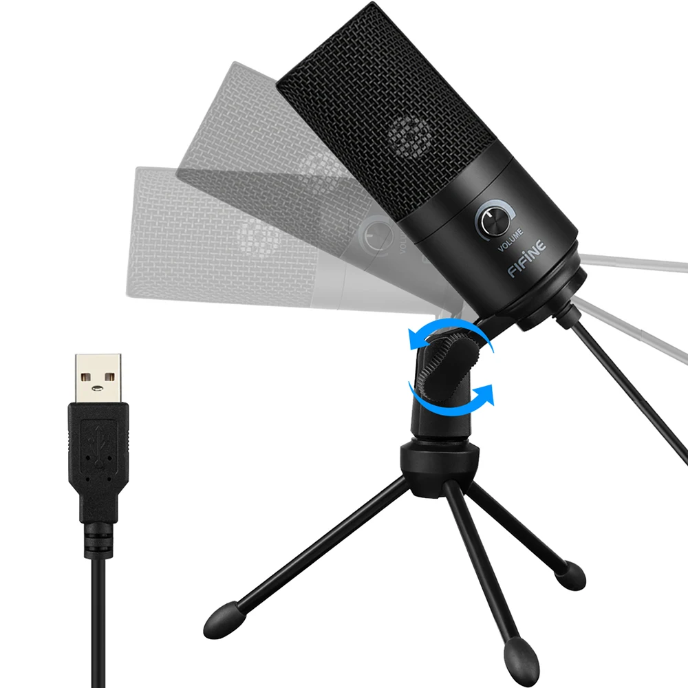 FIFINE K669 проводной USB микрофон Запись функция для портативных ПК караоке аудио Studio