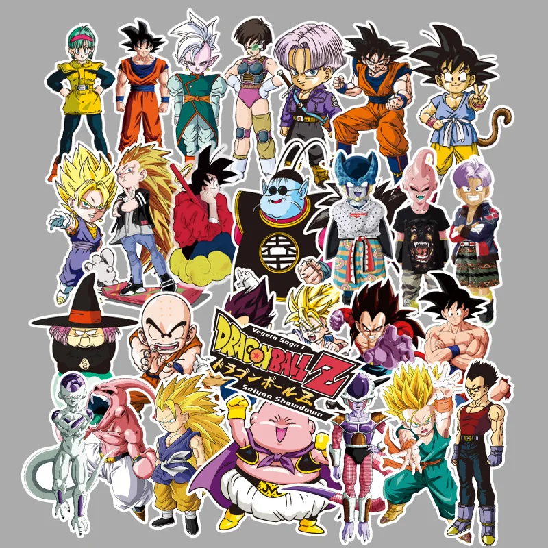 Фото 100 шт. Dragon Ball Z фигурки Сон Гоку наклейки для ноутбука бомба обертывание бутылки
