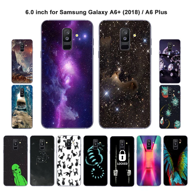 Чехол для телефона Samsung Galaxy A6 + (2018) прозрачные гелевые Чехлы окрашенные
