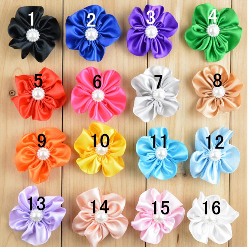 2.1" Satin Ribbon Petal Flower With Pearl For Hair Accessories Fabric Flowers For NEWBORN kids Headbands
2.1" Satin Ribbon Petal Flower With Pearl For Hair Accessories Fabric Flowers For NEWBORN kids Headbands