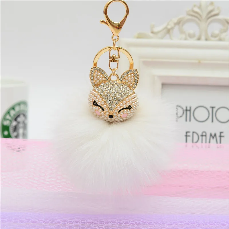 Felyskep Fashion Rhinestone Real Fox Fur Pompom Ball Keychain with Alloy Cool Bag Gifts Key Ring For Women 017WA
Felyskep Fashion Rhinestone Real Fox Fur Pompom Ball Keychain with Alloy Cool Bag Gifts Key Ring For Women 017WA