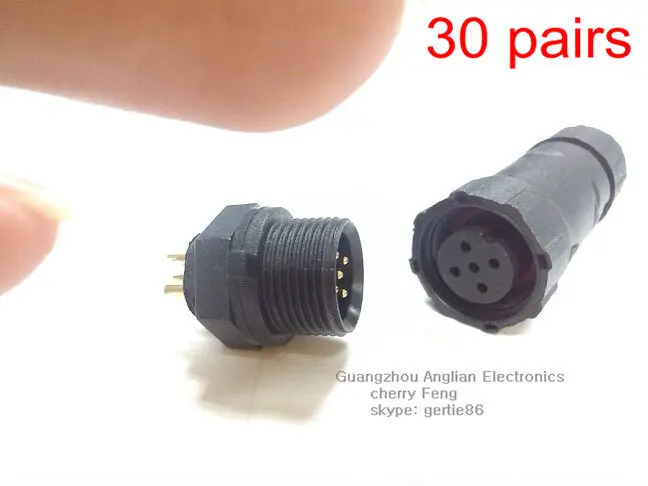 DHL Free Shipping! 5 pin waterproof connector, M14 panel type, material Nylon PA66, 30 pairs/lot
DHL Free Shipping! 5 pin waterproof connector, M14 panel type, material Nylon PA66, 30 pairs/lot