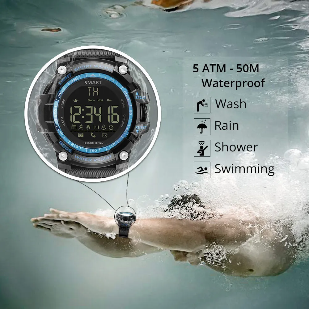 OGEDA Men Smart Watch Waterproof IP68 Swimming Ultra-long Standby Outdoor Bluetooth 4.0 Sport Smartwatch For IOS Android Phone | Наручные