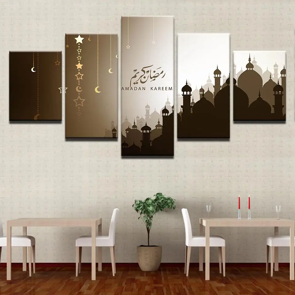 5 Panel Ramadan Kareem Moon Stars Arabic Modern Wall Decoration Posters Living Room HD Printed Painting Art Pictures Home Frame
5 Panel Ramadan Kareem Moon Stars Arabic Modern Wall Decoration Posters Living Room HD Printed Painting Art Pictures Home Frame