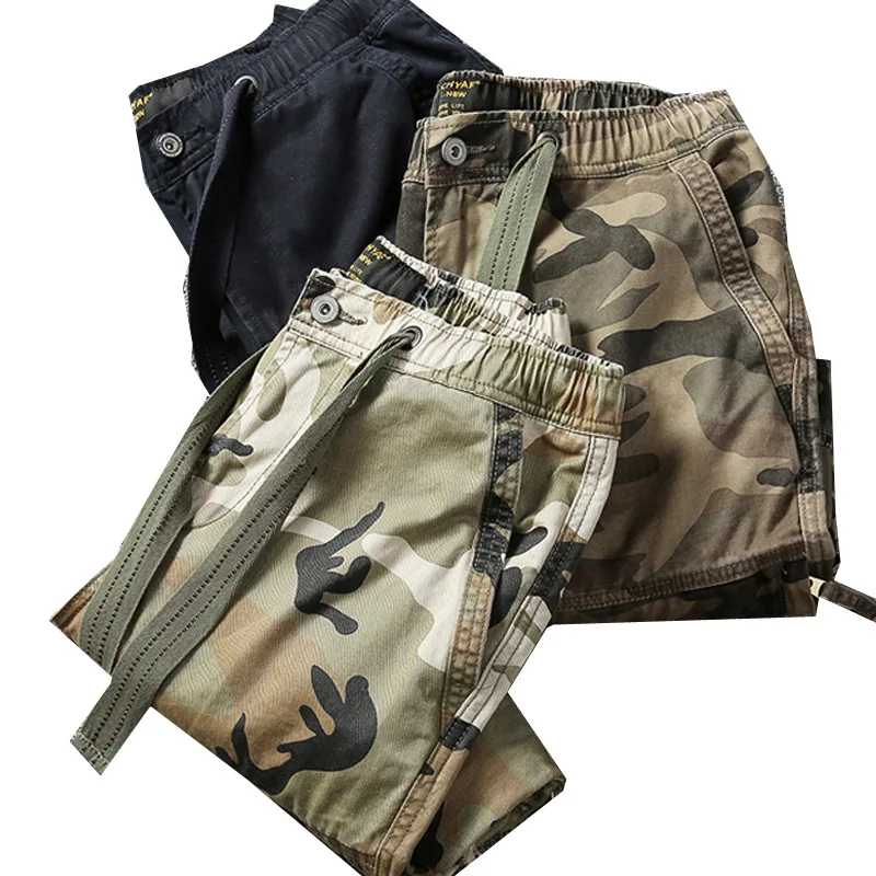 

Summer men's casual trend day large code camouflage five-cent pants men summer workers wear seven-point pants men's 0032-