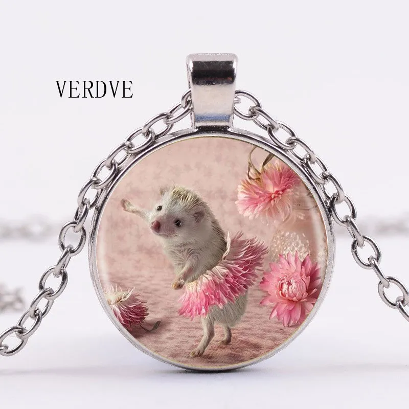 

COLOR NEW ARRIVED Hedgehog Glass Pendant in Fog Necklace Gifts Fashion jewelery