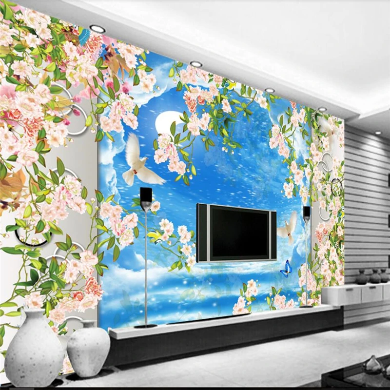 beibehang Aestheticism sky floral garden style TV backdrop custom large mural green wallpaper papel de parede para quarto
beibehang Aestheticism sky floral garden style TV backdrop custom large mural green wallpaper papel de parede para quarto