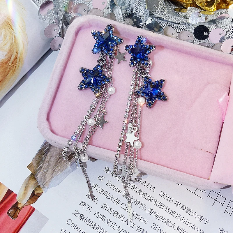DREJEW Blue Green Gold Star Rhinestone Statement Earrings Long Vintage Tassel Drop Earrings for Women Christmas Jewelry E1321
DREJEW Blue Green Gold Star Rhinestone Statement Earrings Long Vintage Tassel Drop Earrings for Women Christmas Jewelry E1321
