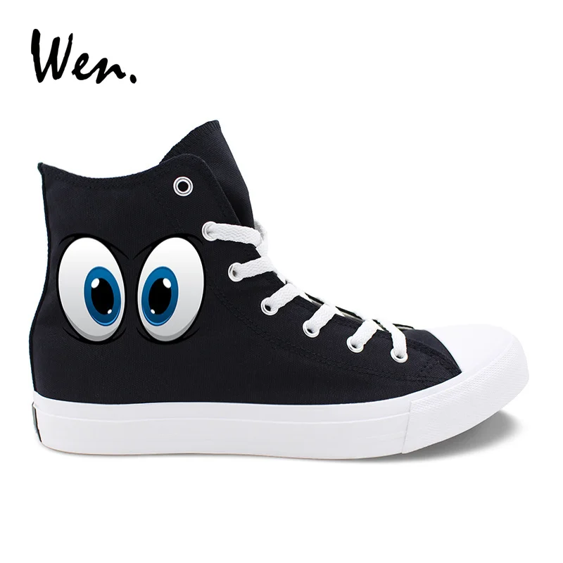 Wen Men Canvas Sneakers Black Original Design Cartoon Eyes Pattern Women Casual Shoes White High Top Lace Up Espadrilles Colors
Wen Men Canvas Sneakers Black Original Design Cartoon Eyes Pattern Women Casual Shoes White High Top Lace Up Espadrilles Colors